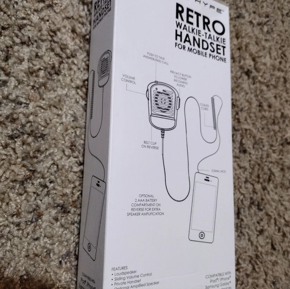 🆕️Retro Walkie-Talkie Handset for Mobile Phone- Black